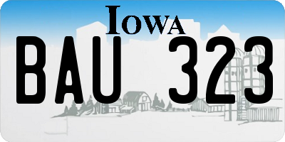 IA license plate BAU323