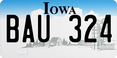 IA license plate BAU324