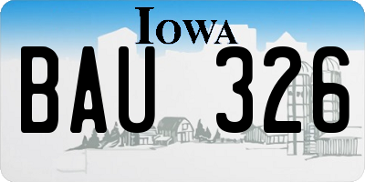 IA license plate BAU326