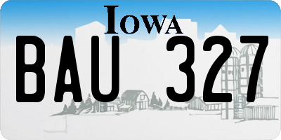 IA license plate BAU327