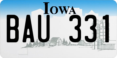 IA license plate BAU331