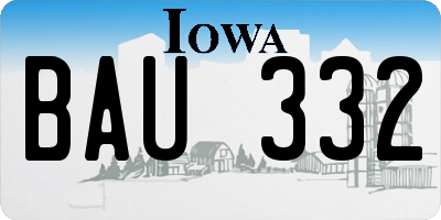 IA license plate BAU332