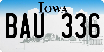 IA license plate BAU336