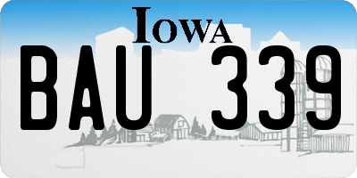 IA license plate BAU339