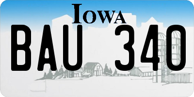 IA license plate BAU340