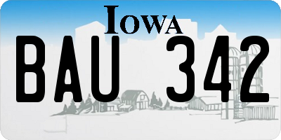 IA license plate BAU342