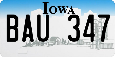 IA license plate BAU347