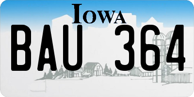 IA license plate BAU364