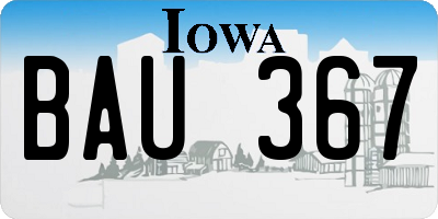 IA license plate BAU367