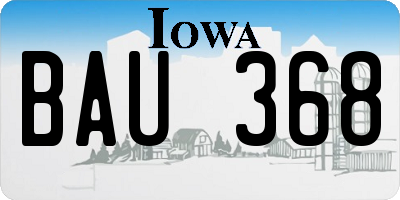 IA license plate BAU368