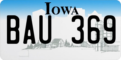 IA license plate BAU369