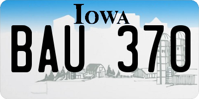 IA license plate BAU370