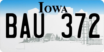 IA license plate BAU372