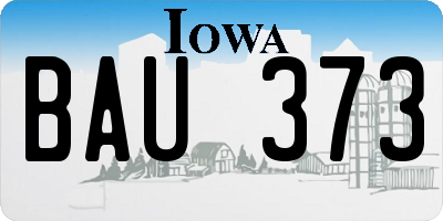 IA license plate BAU373