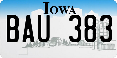 IA license plate BAU383
