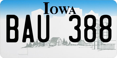 IA license plate BAU388