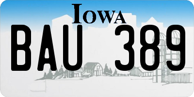 IA license plate BAU389