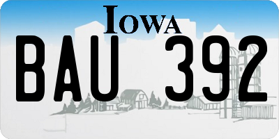 IA license plate BAU392