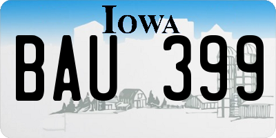 IA license plate BAU399