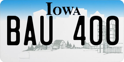 IA license plate BAU400