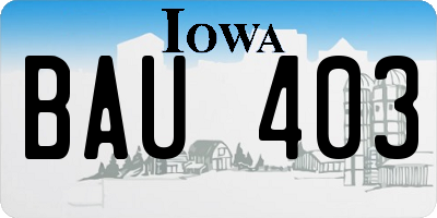 IA license plate BAU403