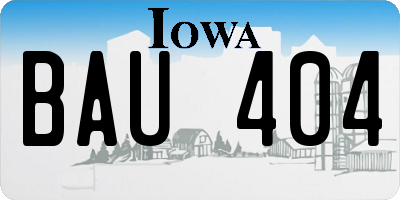 IA license plate BAU404