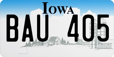 IA license plate BAU405