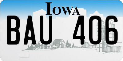 IA license plate BAU406
