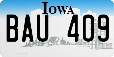 IA license plate BAU409