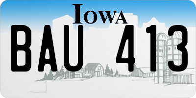 IA license plate BAU413