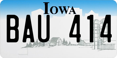 IA license plate BAU414