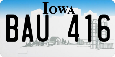 IA license plate BAU416