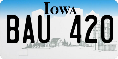 IA license plate BAU420