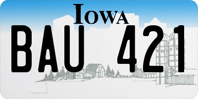 IA license plate BAU421