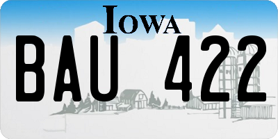 IA license plate BAU422