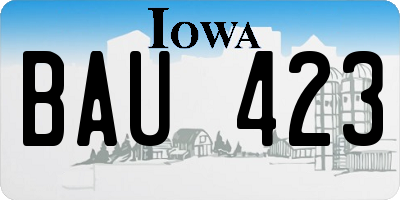IA license plate BAU423