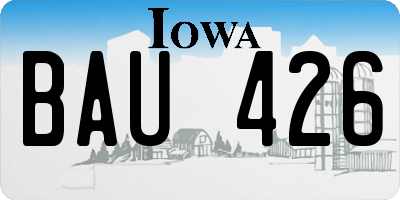 IA license plate BAU426