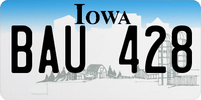 IA license plate BAU428