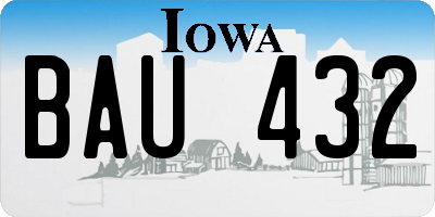 IA license plate BAU432