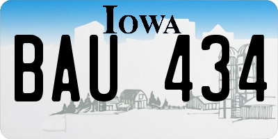 IA license plate BAU434