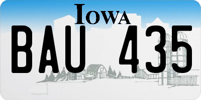 IA license plate BAU435