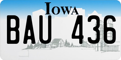 IA license plate BAU436