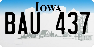 IA license plate BAU437