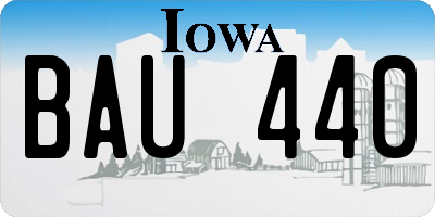 IA license plate BAU440