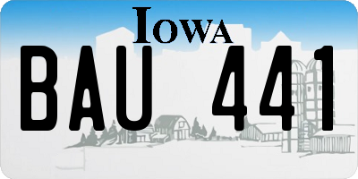 IA license plate BAU441