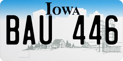 IA license plate BAU446