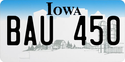 IA license plate BAU450