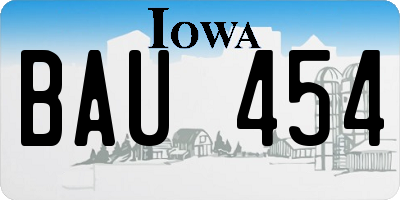IA license plate BAU454