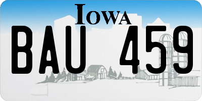 IA license plate BAU459