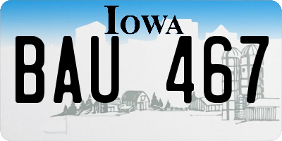 IA license plate BAU467